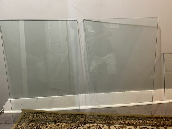 Two 35”x 24” Tempered Glass Panels