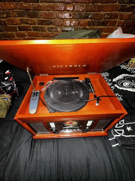 Victrola Aviator 8-in-1 Bluetooth Record Player & Multimedia Center with Built-in Stereo Speakers - 3-Speed Turntable, Vinyl to MP3 Recording, Wireles