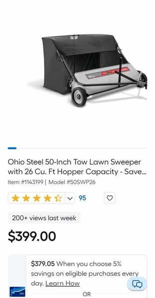 Ohio Steel 50in Lawn Sweeper