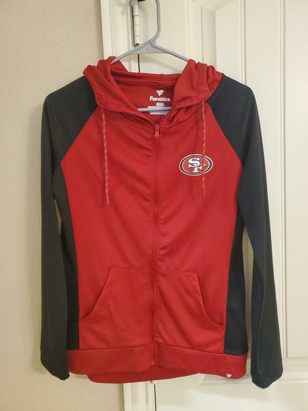 San Francisco 49ers womens zip up hooded jacket