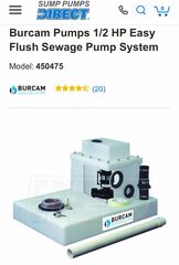 Burcam Pumps 1/2 HP Easy Flush Sewage Pump System