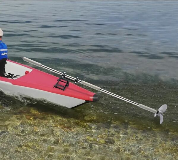 Heavy-Duty Outboard Bracket Stand - 18CM Adjustable Kayak/Boat Mount with Three-Blade Propeller for Small Boats or Kayaks - Sturdy Aft Fin Support for