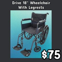 NEW Drive 18" Wheelchair With Legrests: Njft