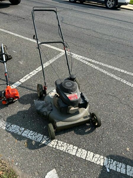 Lawn Mower ) Weed Wacker )  Gas Blower )