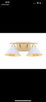 JONATHAN Y Yvette 16 in. 2-Light White/Gold Metal Vanity Wall Light JYL9013A