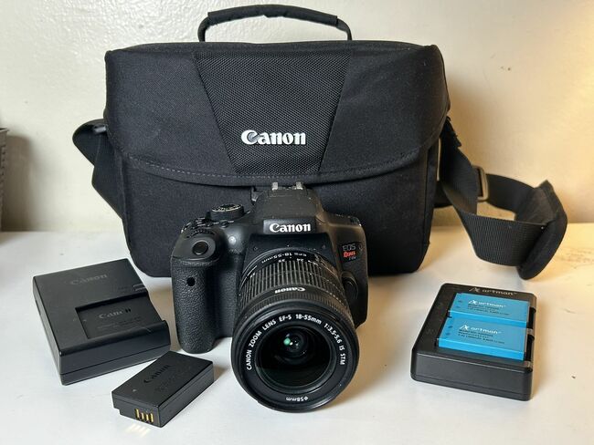 Canon T6i Camera With Lens, Bag, and Chargers