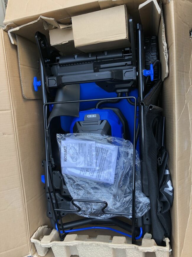 New In Box 2024 KOBALT Self Propelled Battery Powered Lawn Mower Never Used