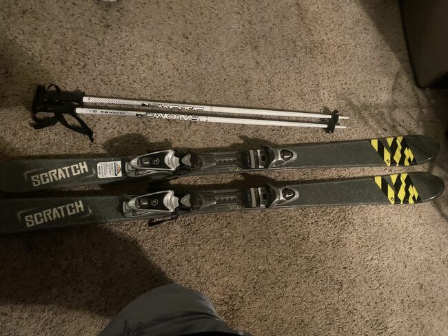snow skis with poles