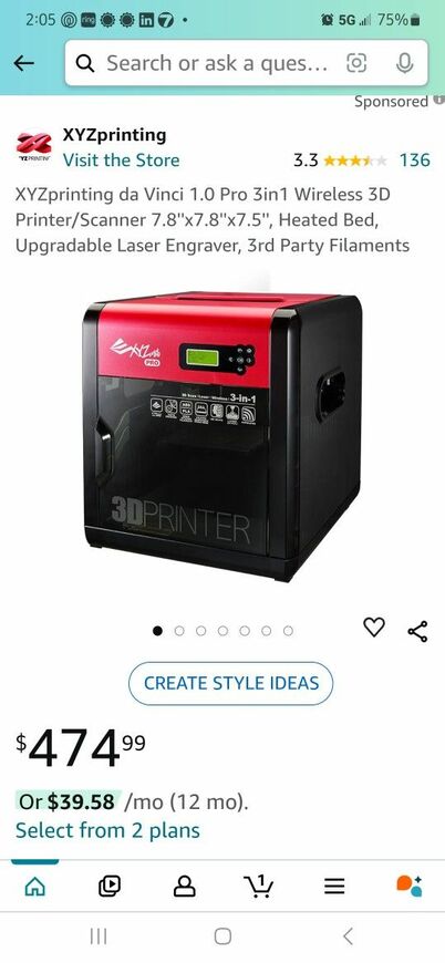 XYZprinting da Vinci 1.0 Pro 3in1 Wireless 3D Printer/Scanner