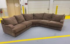 FREE DELIVERY AND INSTALLATION - Klaussner Traditional Sectional Brown Microfiber Fabric
