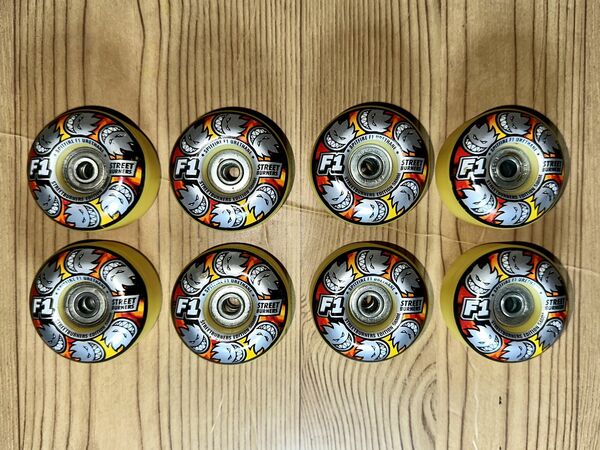 Spitfire F1 Street Burner Multiball Skateboard Wheels 49.5mm - White (Set of 8)