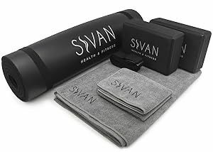 Yoga Mat  Starter Kit. 6 Pieces.  Black