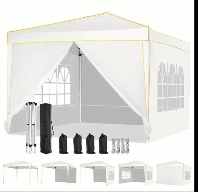 10x10ft pop up Canopy Tent - waterproof, Durable, Quick Setup with 4 Detachable