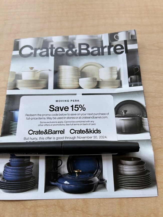 Crate&Barrel Coupon -Pick Up Or Shipping