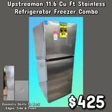 NEW Upstreaman 11.6 Cu Ft Stainless Refrigerator Freezer Combo: Njft