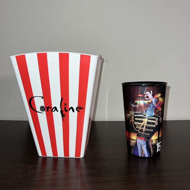 Coraline 15th Anniversary 3D Holographic Cup Popcorn Bucket $75 set