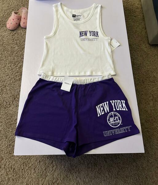 New York University Tank Top & Shorts Set Size L