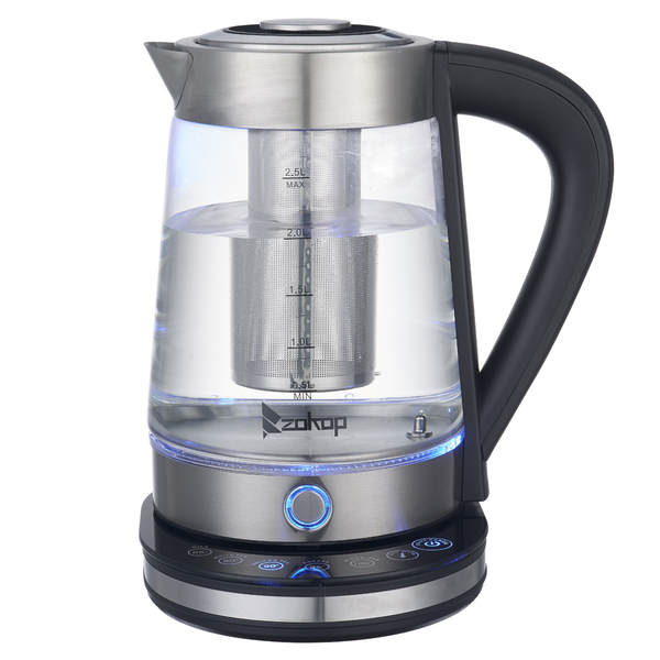 ZOKOP HD-2005D [US Standard] 110V 1500W 2.5L Blue Glass  Kettle with Filter