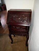 Carved Wood Secretary Desk