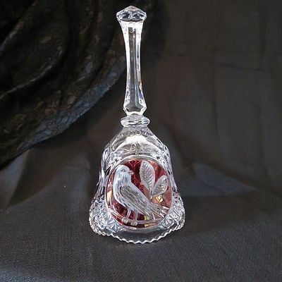 Red Bird German Lead Crystal Bell (Hofbauer)