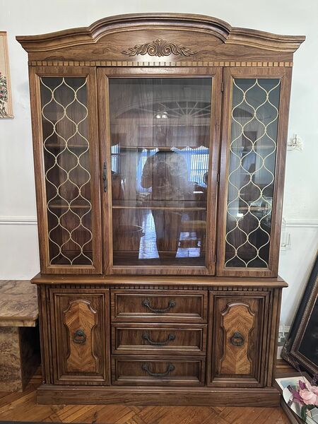 Tall Wooden Chinese Cabinet Hutch