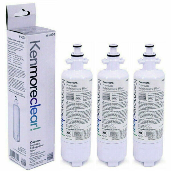 3 Pack Fit Kenmore 469690 9690 Replacement Refrigerator Water Filter 460-9690