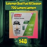 New Coleman Duel Fuel All Season 700 Lumens Lantern: Njft