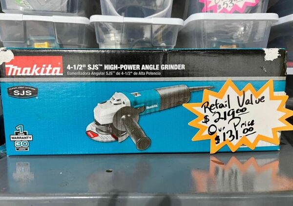 13 Amp 4-1/2 in. Corded SJS High-Power Angle Grinder