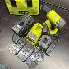 RYOBI Drill + 3 Batteries + 3 Chargers + Carrier Bag