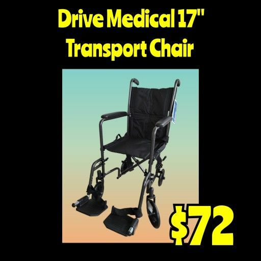 New Drive Medical 17" Transport Chair : Njft