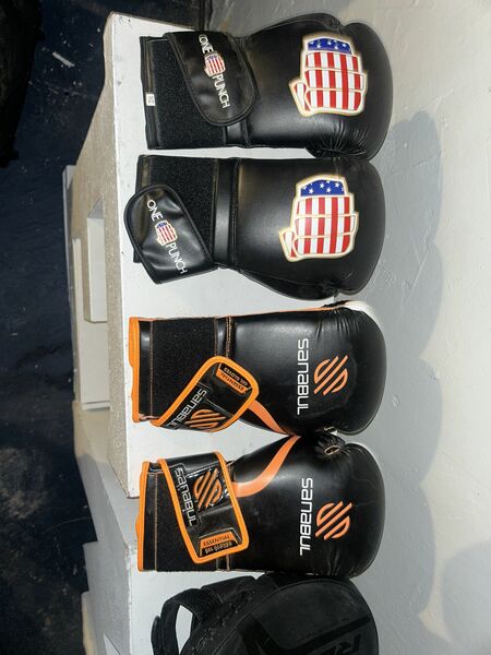 Boxing Gloves And Wraps With Punching Bag