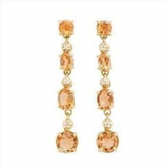 Diamond & Citrine Sterling Silver Designer Earrings