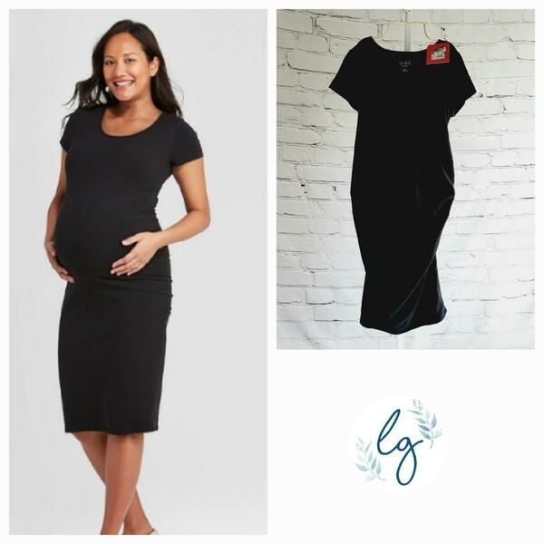 Isabel Maternity Women's Short Sleeve T-shirt Maternity Dress DR7-Z