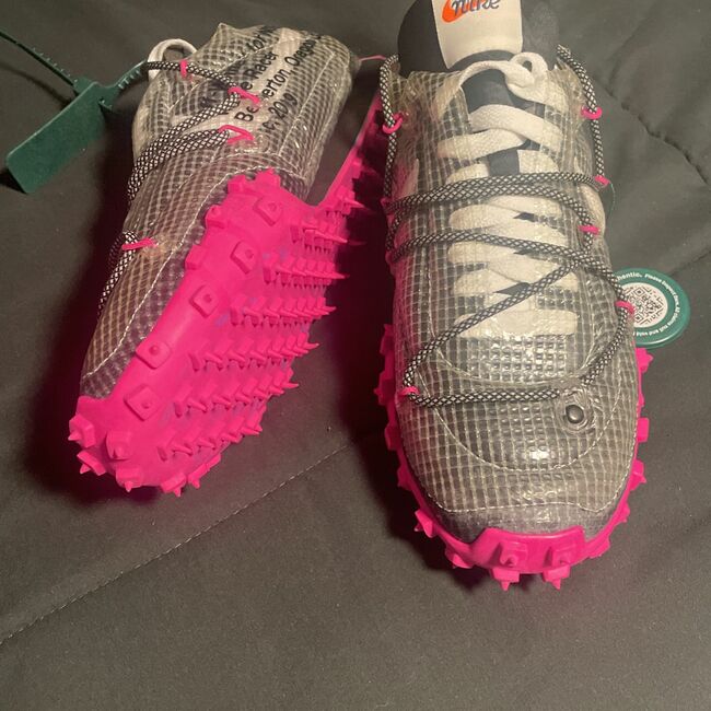 OFF-WHITE NIKE Waffle Racer Black/white/fuschia