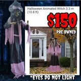 Pre Owned 10' Animated Talking Halloween Witch w/Defect: Njft