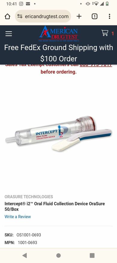 Mouth Swab Drug Test 250 Count