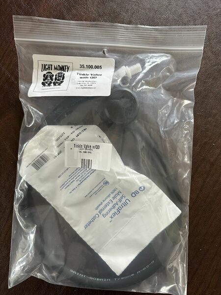 Balanced Tinkle valve w Quick disconnect by light monkey- p-valve for dry suit