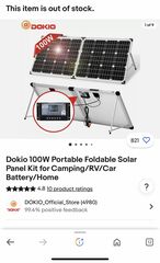 Dokio 100W Portable Solar Panel