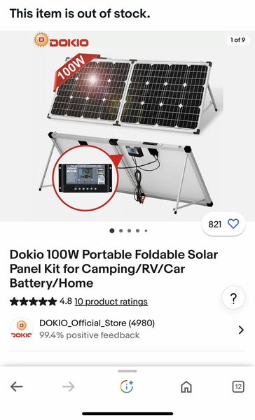 Dokio 100W Portable Solar Panel