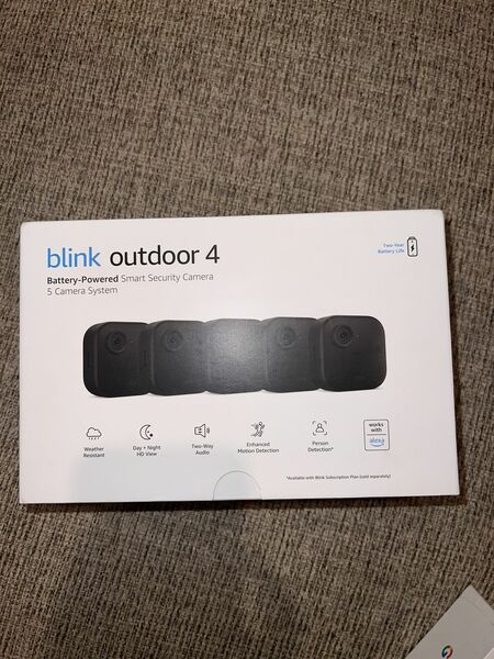 Blink Outdoor 4 Never Open Battery Powered Smart Camera System Comes With Five Cameras Retails For $399.99 Asking $250 factory seal never Broken