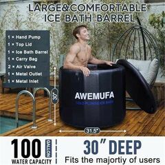 AWEMUFA Upgraded Cold Plunge Tub with Insulated Lid for Athletes