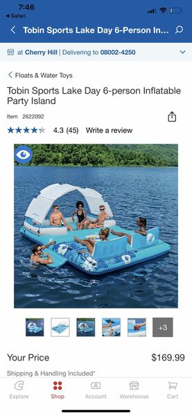 Tobin Sports 6-Person Inflatable Party Island