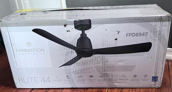 FANIMATION Kute 44 in. Indoor/Outdoor Dark Bronze Ceiling Fan with Remote Control and DC Motor