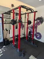 ER KANG Fitness Smith Machine, Multifunction Smith Cage With Cable Crossover