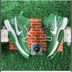 Off white pine green hightop sneakers