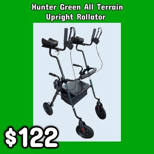 NEW Hunter Green All Terrain Upright Rollator: Njft