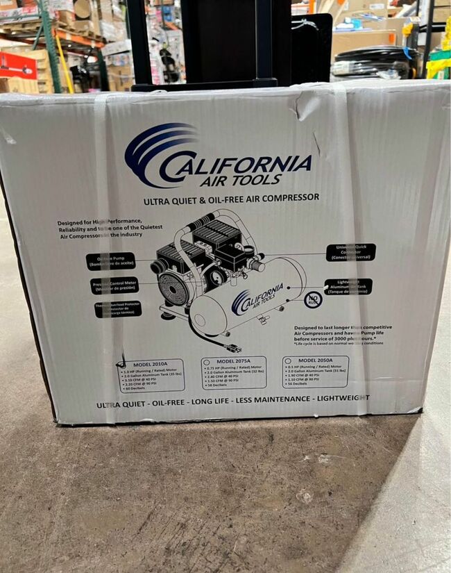 California Air Tools 2010A Ultra Quiet and Oil-Free 1.0 HP 2.0-Gallon Aluminum Tank Air Compressor