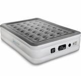 Raised Self 18" Elevated Mattress with Built-in Pump-Durable Automatic Electric Inflation Blow Up Air Bed W/Soft, Plush Flocking, Full, SLABFL60 , Gre