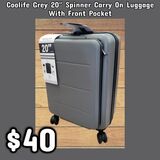 NEW 20" Spinner Carry On Luggage With Front Pocket: NJFT