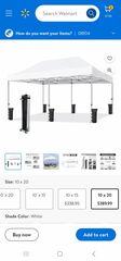 Eurmax USA 10'x20' Pop Up Canopy Tent Commercial Instant Canopies with Heavy Duty Roller Bag,Bonus 6 Sand weights Bags (White)